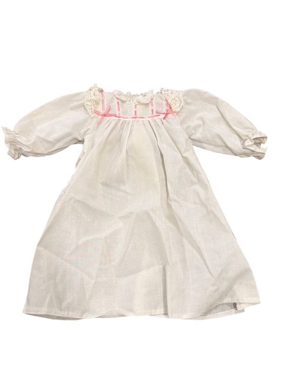 Pleasant Company Samantha American Girl 1989 White Nightgown Pink Ribbon Accent
